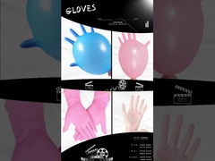 Gants jetables de nitriles résistants chimiques de rose pour le laboratoire