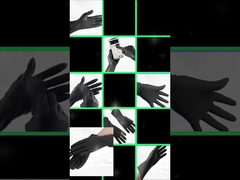 Gants jetables de latex noir d'adultes d'enfants avec les bouts du doigt texturisés