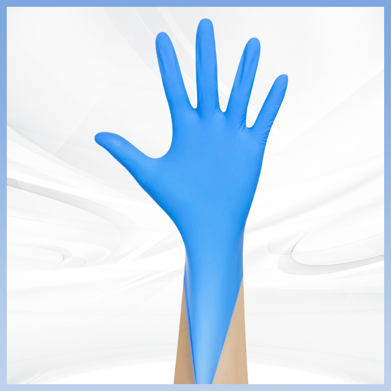 Gants synthétiques bleus jetables de nitriles de 9 pouces résistants aux produits chimiques appropriés pour différentes occasions telles que Foo