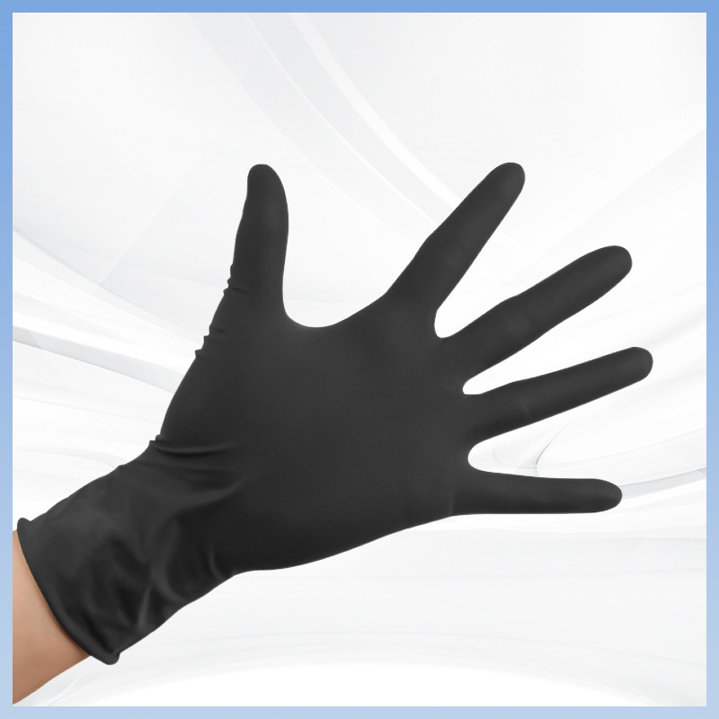Gants à main en latex naturel antidérapant pour doigts noirs Broderie de tatouage Traitement alimentaire Gants à nitrile sûrs