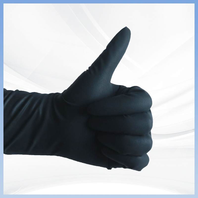 Logo personnalisable Gants en latex noir sans poudre Gants en latex jetables pour la personnalisation des emballages alimentaires