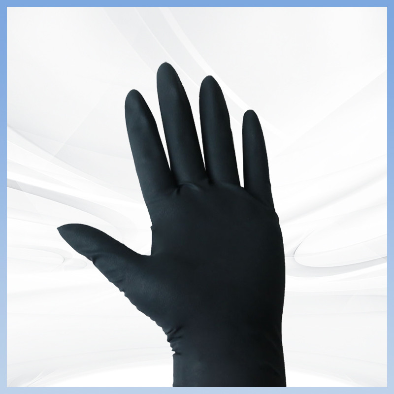 Logo personnalisable Gants en latex noir sans poudre Gants en latex jetables pour la personnalisation des emballages alimentaires