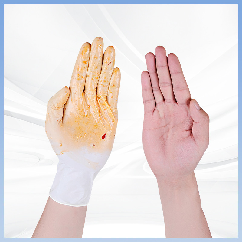 Gants en latex blanc à prise antidérapante Gants en latex jetables pour une manipulation sûre et sécurisée