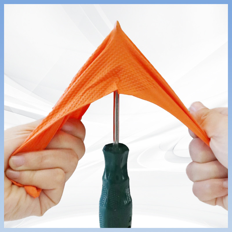 Gants de nitrile en forme de diamant orange sans poudre épaissis pour le travail de protection quotidienne Gants de nitrile jetables