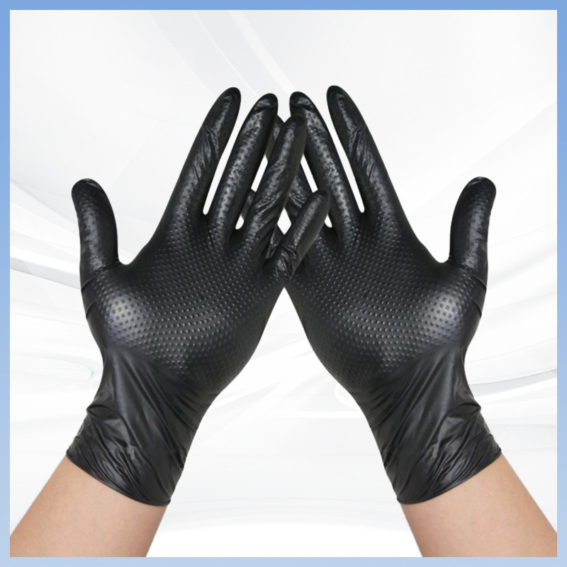 Gants de sécurité Travaux de construction Gants de nitrile texturés au diamant Gants de sécurité en caoutchouc antidérapant épaissis Gants à nitrile jetables